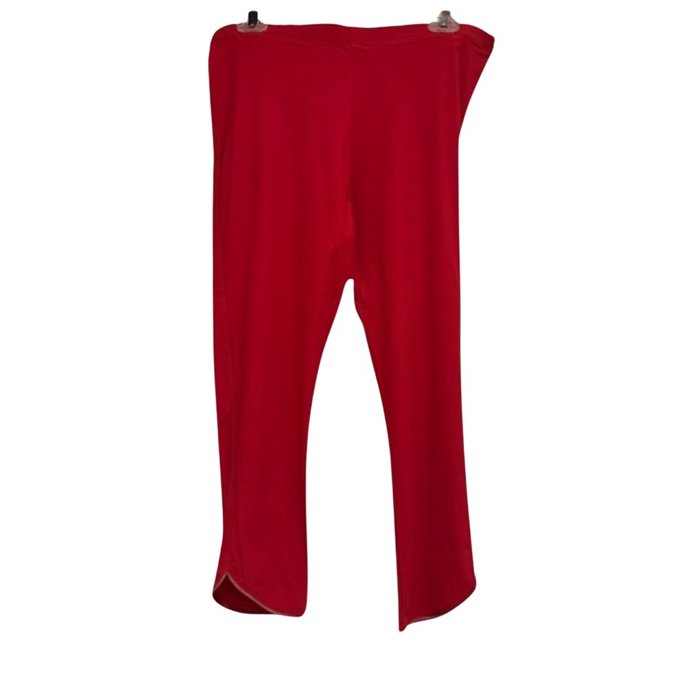 NWT Bright Red High-Waisted Leggings with Silver Stitching Detail. Medium